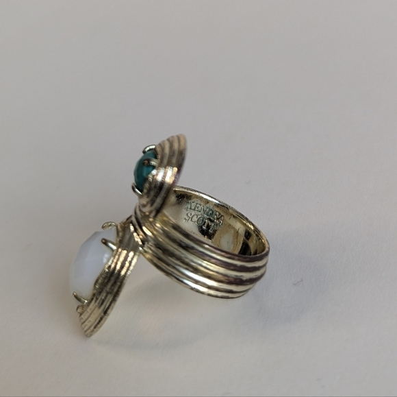 Kendra Scott Rare Yira Double Stone Gypsy Ring - sz 7¼ - 7½ *Signs of Wear* - Picture 7 of 10